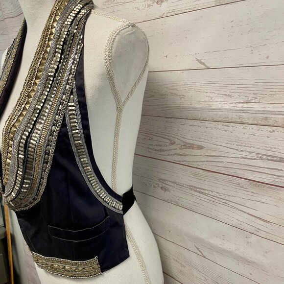 Dries Van Noten Embellished Tuxedo Style Vest - Picture 2 of 9